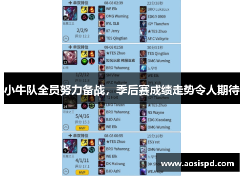 小牛队全员努力备战，季后赛成绩走势令人期待